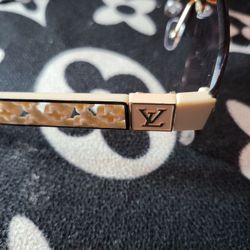 L V Tan With Pink Lenses Glasses