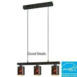 3-Light Antique Island Light with Mosaic -