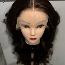 Synthetic Blend 13x4 Long BodyWave Brown Lace Front Wig
