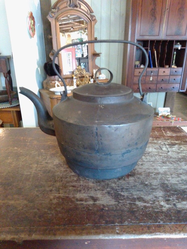 Antique Iron Tea Kettle 1840's - 1850's