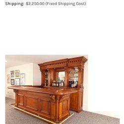 Solid Wood Cocktail Bar with Wood Top