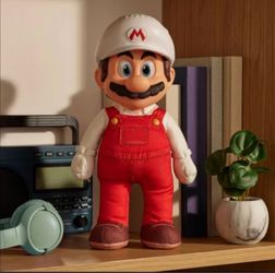 The Super Mario Galaxy Movie – 14" Posable Plush – Fire Red Mario NWT Jakks