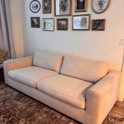 FREE FREE Beige Fabric Modern Square Armed Couch