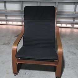 IKEA POANG ARM CHAIR WITH EXTRA SEAT CUSHION