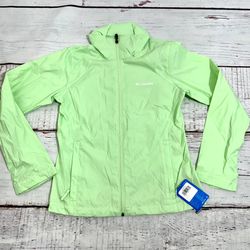 Columbia Women’s Switchback III Waterproof Jacket Sz Large Green Hiking Nylon  Very thin and lightweight 
