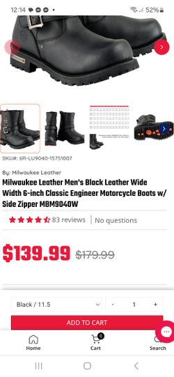 Size twelve men's milwaukee boots