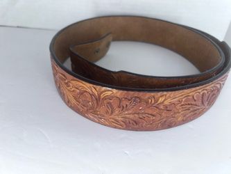 Tooled Leather Western Belt
