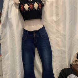 Set De Saco Y Pantalón Acampanado Talla: 5/6  , M/L