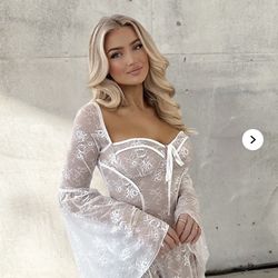 Women’s white lace dress western dress graduation dress