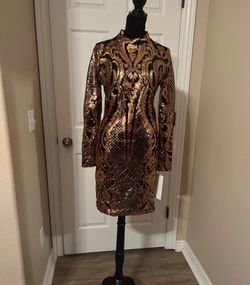 Vintage black and gold sequin dress
