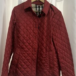 Burberry Red Quilt Jacket Womens