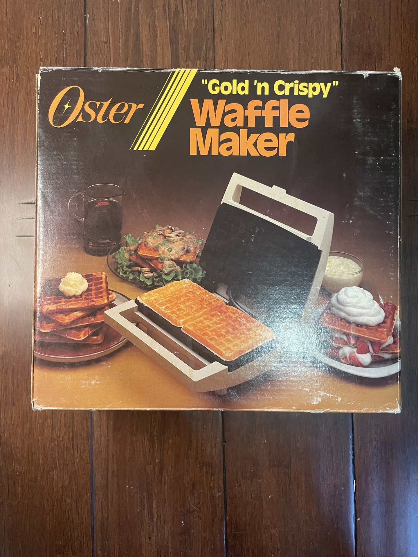Oster Gold 'N Crispy Waffle Maker Beige Color Tested Vintage 718-06A
