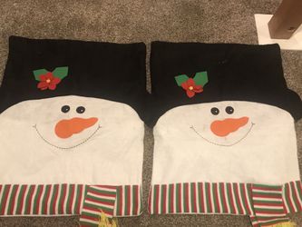 Two snowman chair covers