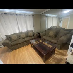 Ashley Sofa Queen Bed And Love Seat With Cocktail Table And End table