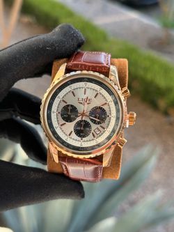 Reloj Nuevo Men's Chronograph Watch Leather Strap Quartz Edition