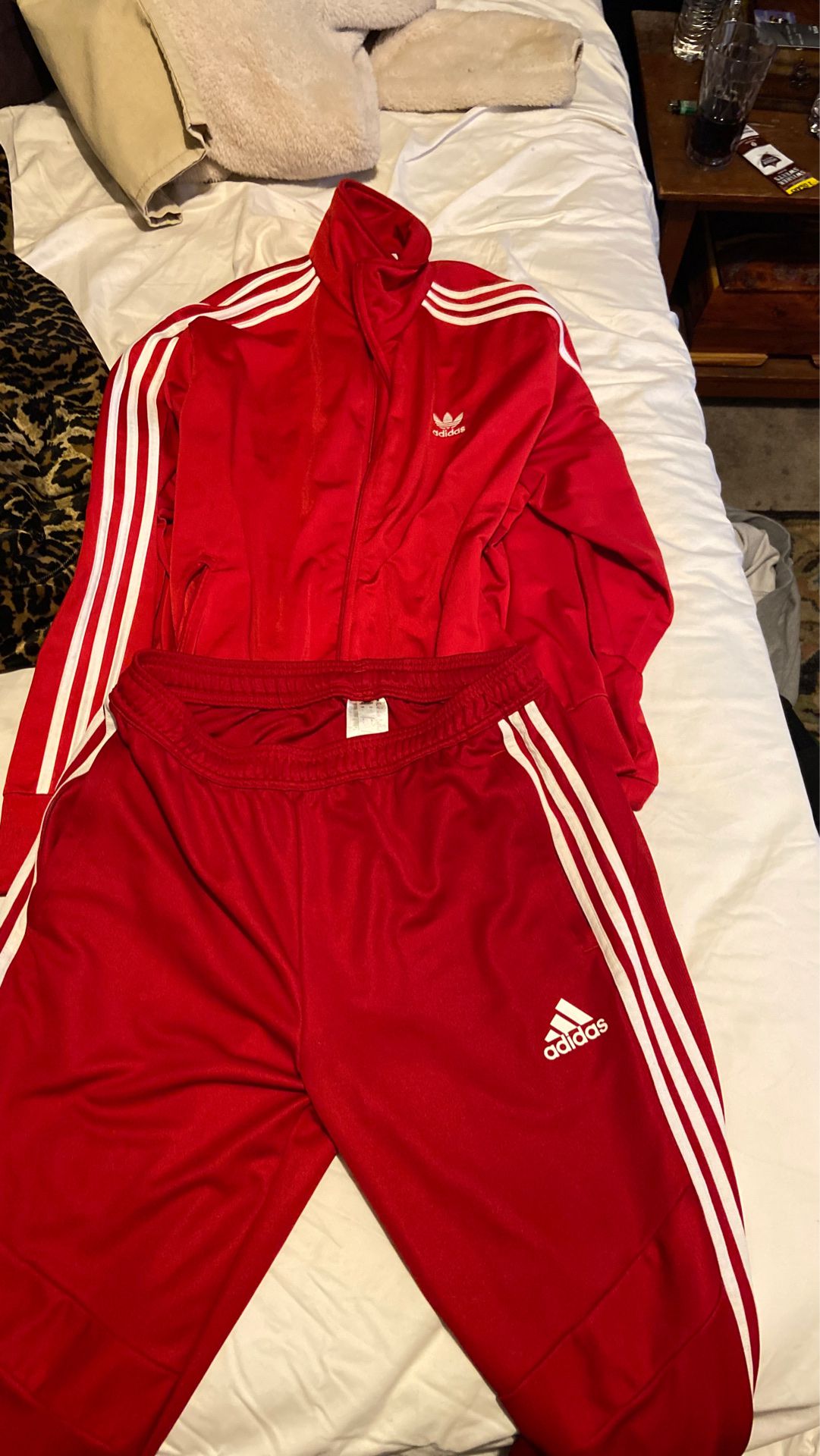 Red Adidas sweatsuit for sale