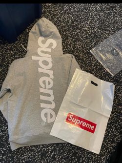 Grey supreme hoodie M