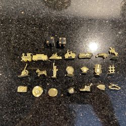 21Pc Monopoly Board Game Pewters Including Statue of Liberty & Other Rare Pieces