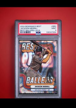 2024 Bowman's Best - Jackson Merrill #BB-2 - Best Ballers Lava /50 (RC) - PSA 9