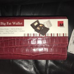 MUNDi My Fat Wallet Burgundy Croc Style Wallet - NEW