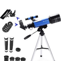 MaxUSee 70mm Telescope for Kids & Astronomy Beginners, Refractor Telescope with Tripod & Finder Scope, Portable Telescope with 4 Magnification eyepiec