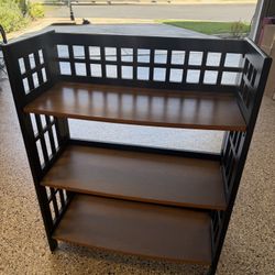 Pier 1 Imports 3-Tier Storage Shelf – Wood & Black Frame