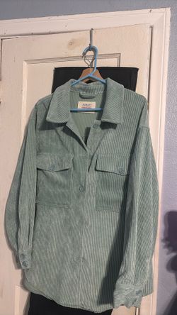 Women Corduroy Button Shirt Size L