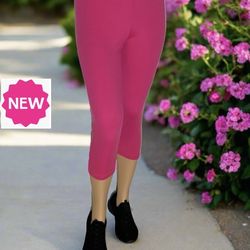 NEW Womens Pink Leggings Soft As Lularoe OS/TC