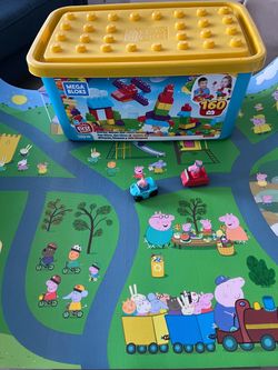 Mega bloks 160 pcs and Peppa Pig play mat with two cars