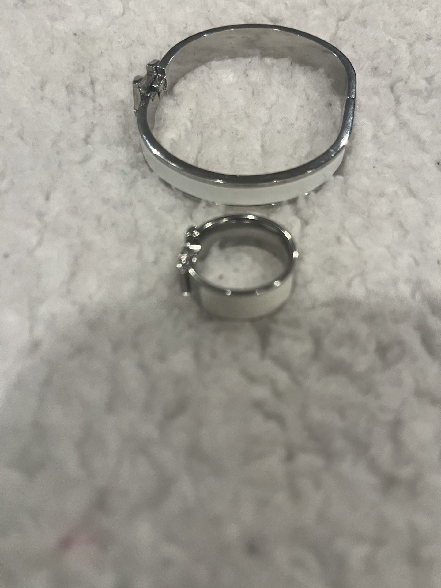 Real silver  bracelet and ring  brand new never used made in Italy.