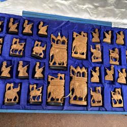 Handcrafted Very Intricate Wood Chess Pieces - Very Delicate  
