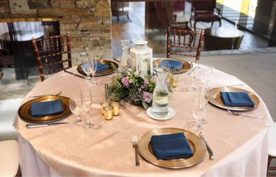 Rose Gold Shimmer Tablecloth Overlays – Set of 10