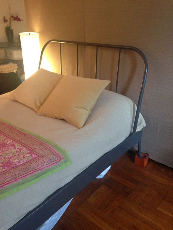 MUST GO Ikea Full Bed Frame Set with Mattress, Foam Topper and Bed Risers