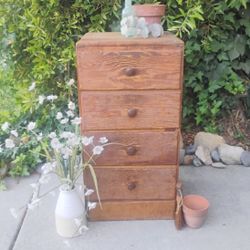 Small Rustic Dresser Four Spacious Drawers  Solid Wood 16” W X 15” D X 30 1/4” T