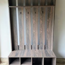Hall Tree Storage With Coat Rack 