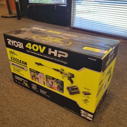 NEW ryobi 40v 600psi Ezclean Brushless Power Cleaner Electric Pressure Washer Kit Tool Only