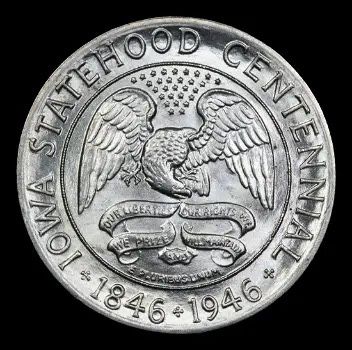 1946-W Iowa Old Common Half Dollar 50c