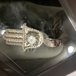 Silver Moissanite Handsa Pendant 