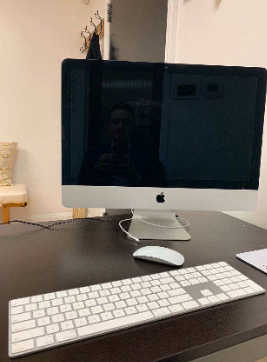 A desktop Apple computer