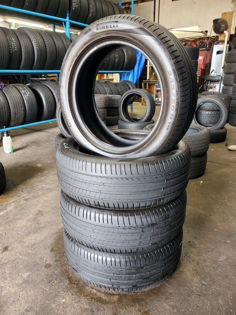 🔥 (4) 245 50 19 Pirelli Cinturato P7 Runflat Tires 