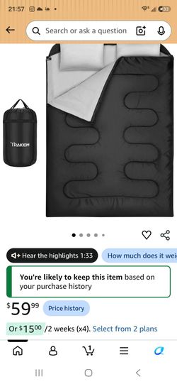 Trakiom Double Sleeping Bag with Carry Bag