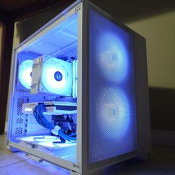❄️ All-White Gaming PC | Ryzen 5 5600X | RTX 3060 Ti | 32GB DDR4 | 1TB NVMe ❄️