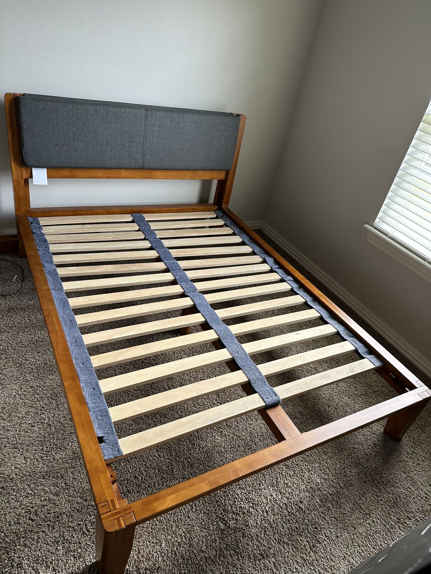 Thuma Full Eco-Friendly Bed Frame + Headboard + Cushion - No-Drill Assembly