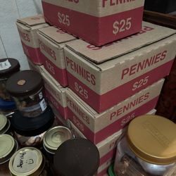 Box Of Unopened Loomis Pennies.