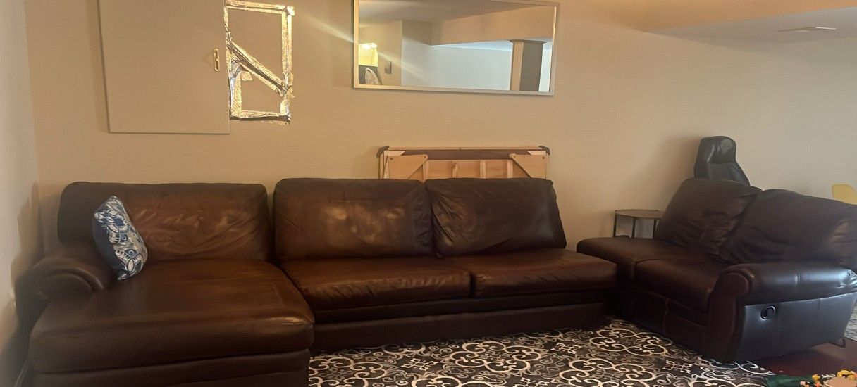 Ashley Leather Sofa With Bed Pull Out