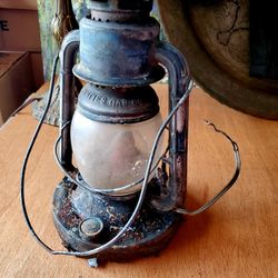 Old Rustic Lantern Converted For Electric Lignt Bulb