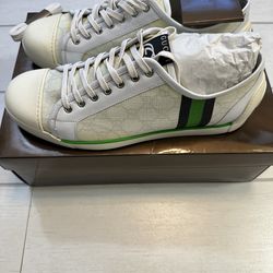 Gucci Vintage Green and White Men’s Sneakers New In Box