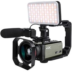 ORDRO Video Camera 4K Camcorder AX65 12X Optical Zoom HD 1080P 60FPS Digital WiFi Camera Livestreaming Camcorder with Microphone, Video Light, Wide An