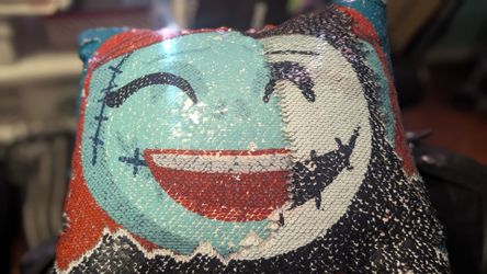 Nightmare Before Christmas Reversible Sequin Throw Pillow