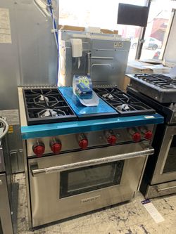 Wolf 36” slide in range in stainless steel all gas